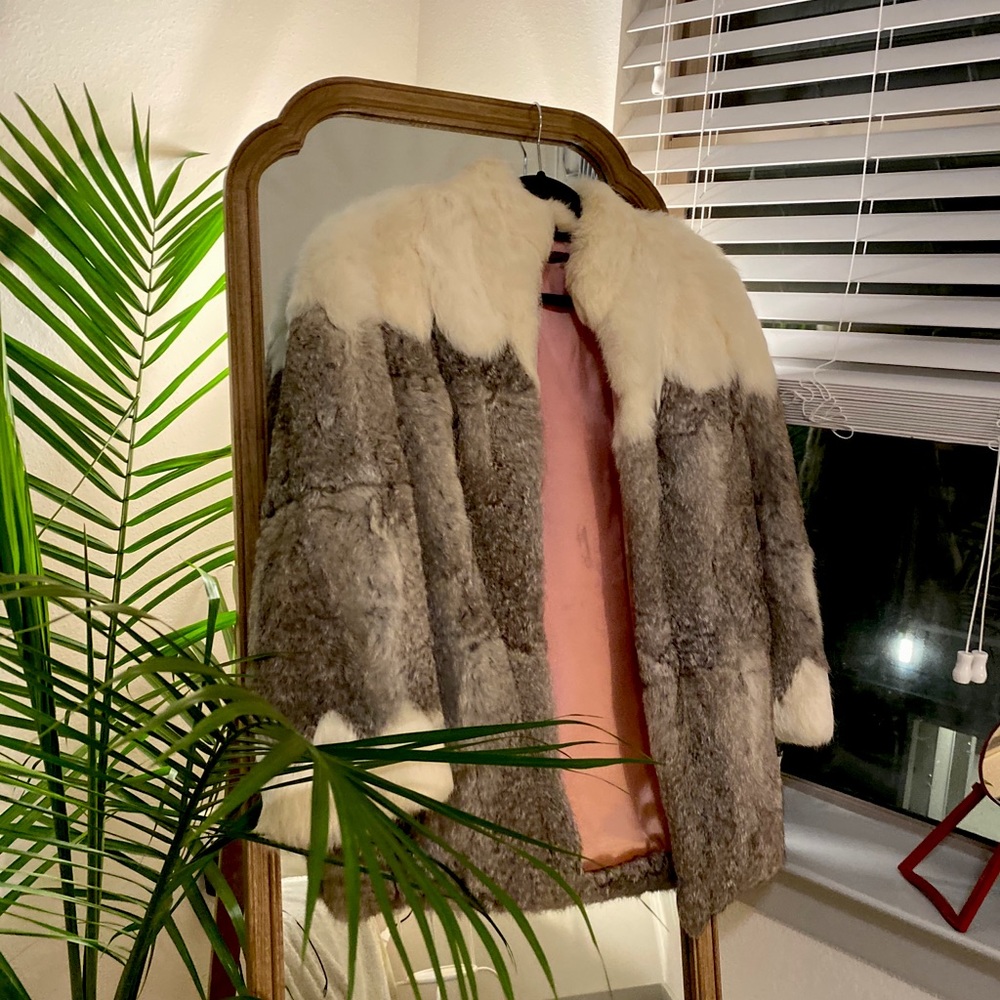 Vintage Genuine Rabbit Fur Coat